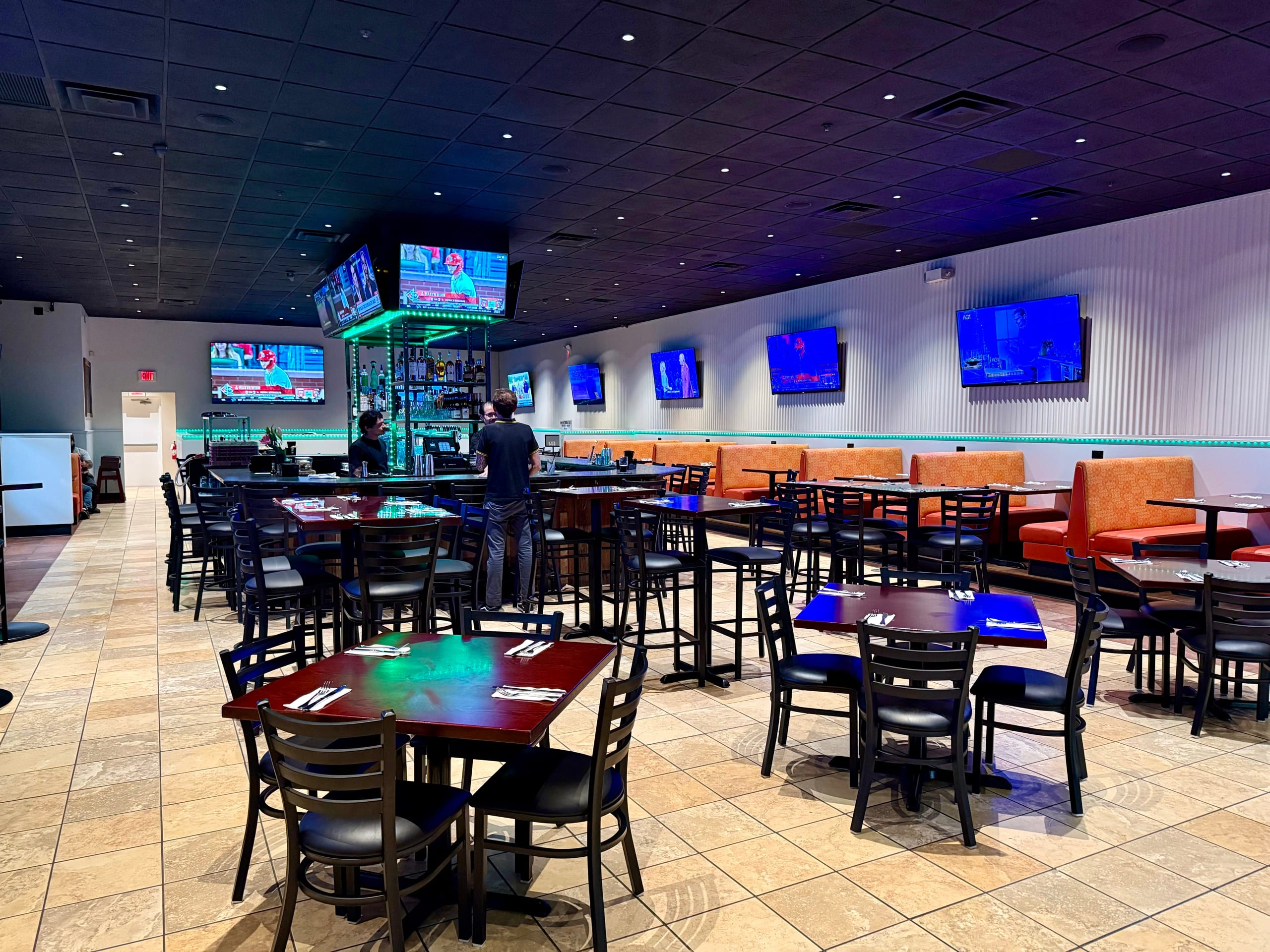 The dining room and bar at Toby Grill and Bar in Succasunna, New Jersey